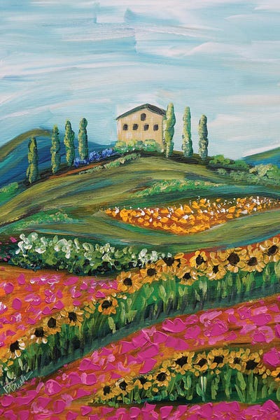 Hillsides: Tuscany Flowers by Brenda Bush