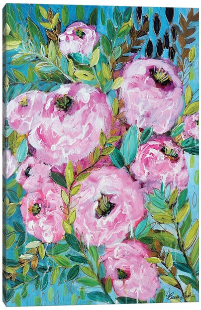 Pink Peonies Canvas Art Print - Brenda Bush