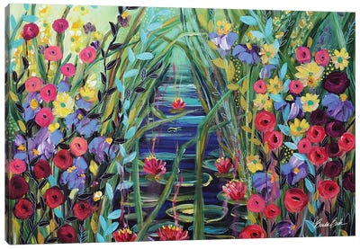 Visiting The Pond Canvas Art Print - Brenda Bush