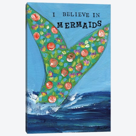 I Believe In Mermaids Canvas Print #BBN218} by Brenda Bush Canvas Artwork