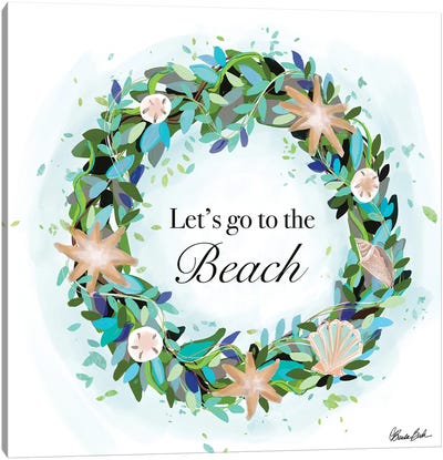 Let's Go To The Beach Canvas Art Print - Brenda Bush