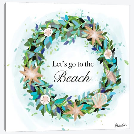 Let's Go To The Beach Canvas Print #BBN224} by Brenda Bush Canvas Art