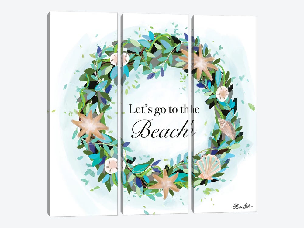 Let's Go To The Beach by Brenda Bush 3-piece Art Print