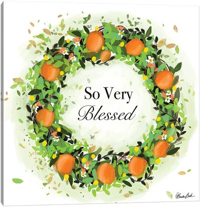 Oranges Wreath Canvas Art Print - Brenda Bush