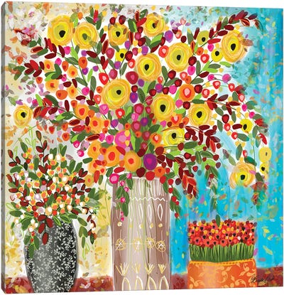 Autumn Flowers Canvas Art Print - Brenda Bush