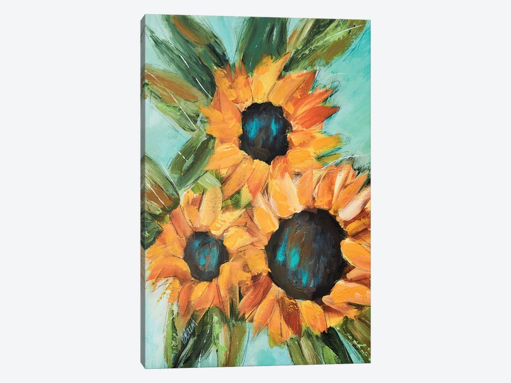 Sunflower Trio by Brenda Bush 1-piece Canvas Art