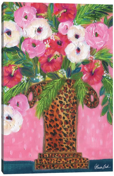 The Leopard Vase Canvas Art Print - Animal Patterns