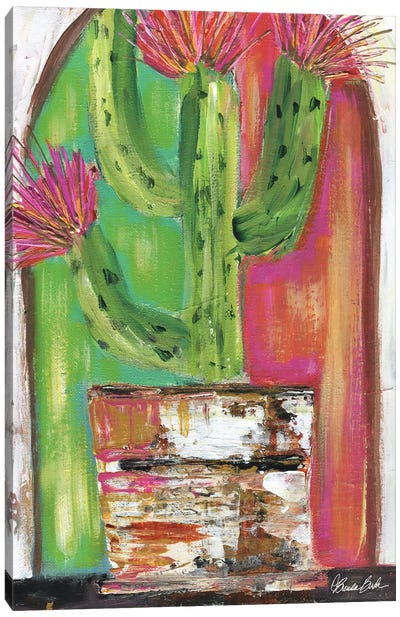 Pueblo Cactus Canvas Art Print - Brenda Bush