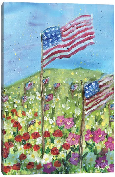 Thankful In America Canvas Art Print - American Flag Art