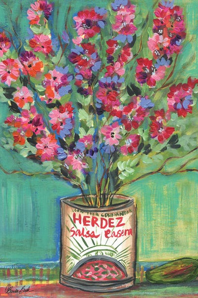 Bougainvillea: Bougainvillea In A Salsa Can by Brenda Bush