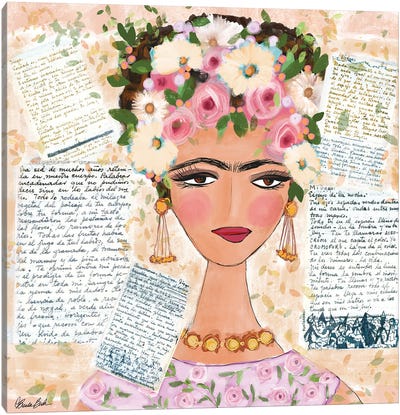 Frida’s Love Letters Canvas Art Print - Brenda Bush