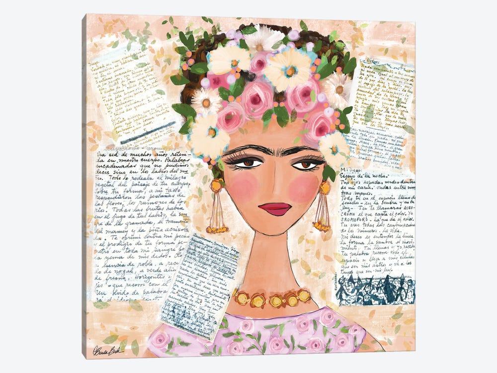 Frida’s Love Letters by Brenda Bush 1-piece Canvas Art Print