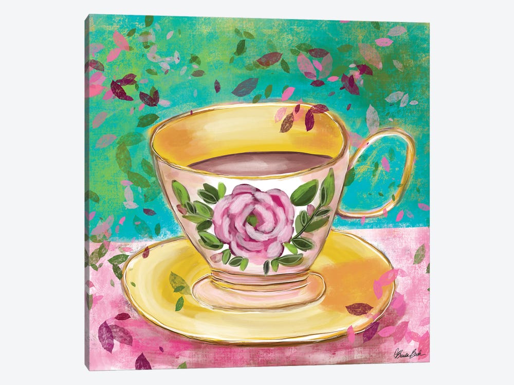 Raining Flowers In My Cup by Brenda Bush 1-piece Canvas Wall Art