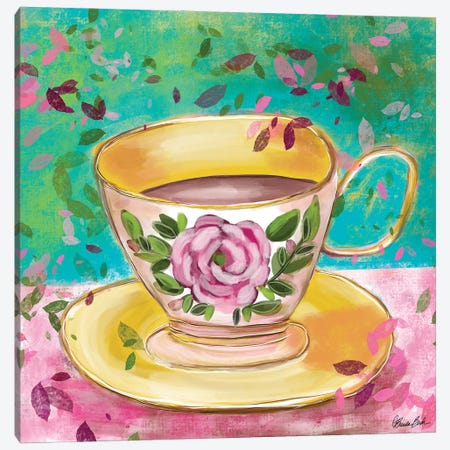 Raining Flowers In My Cup Canvas Print #BBN270} by Brenda Bush Canvas Artwork