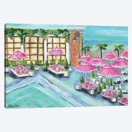 Pink Umbrellas Canvas Print #BBN276} by Brenda Bush Art Print