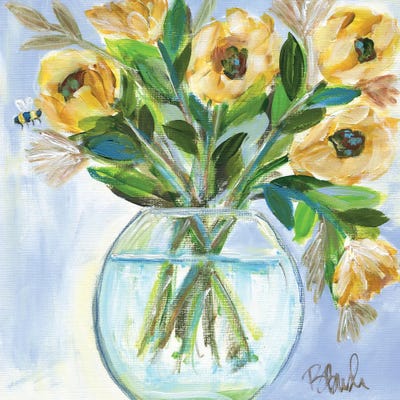 Sunflowers Alfresco by Brenda Bush framed canvas print