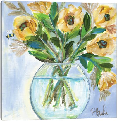 Sunflowers Alfresco Canvas Art Print - Brenda Bush