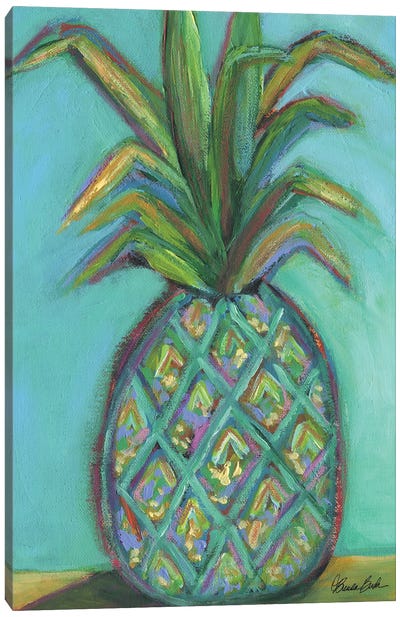 Pineapple In The Sun Canvas Art Print - Pineapple Art