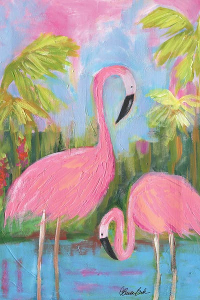 Flamingo Beach by Brenda Bush multi panel art