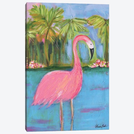 Flamingo Beach II Canvas Print #BBN283} by Brenda Bush Art Print