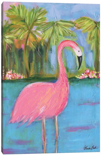 Flamingo Beach II Canvas Art Print - Brenda Bush