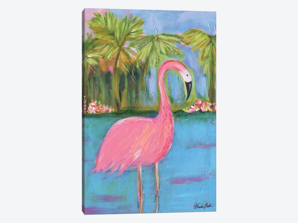 Flamingo Beach II by Brenda Bush 1-piece Canvas Wall Art