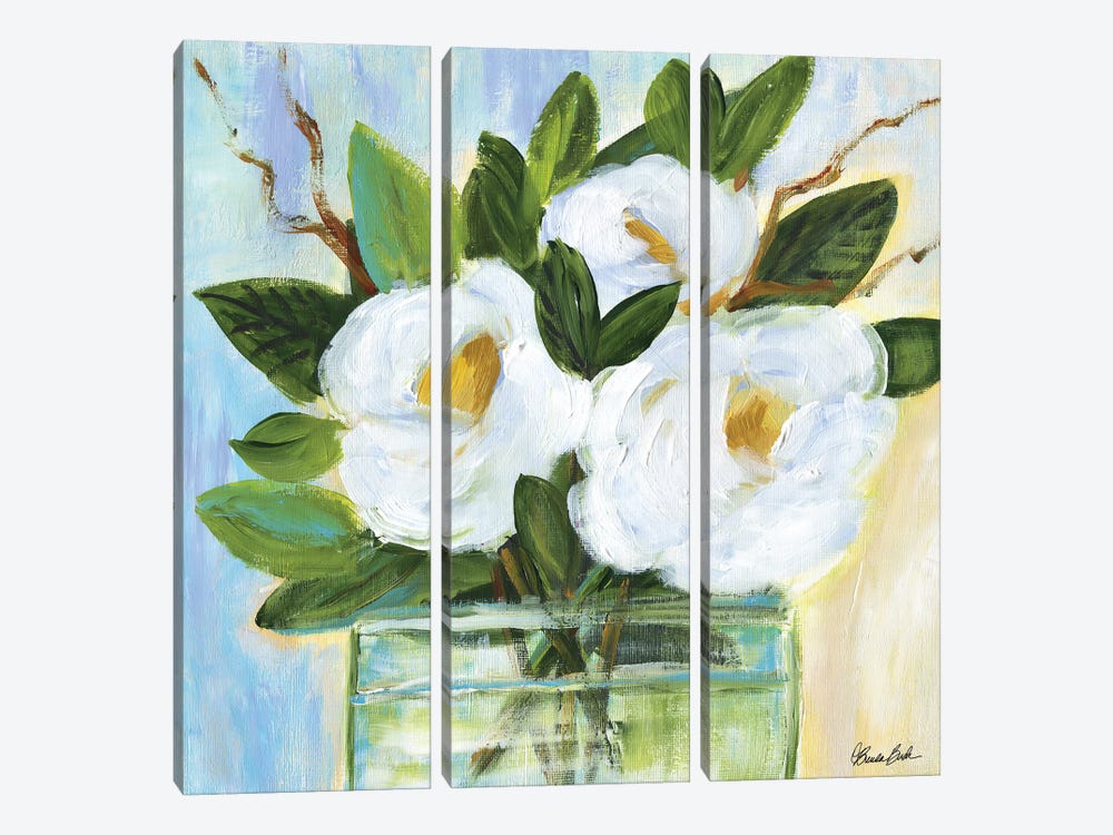 Blooming Gardenias by Brenda Bush 3-piece Canvas Art Print