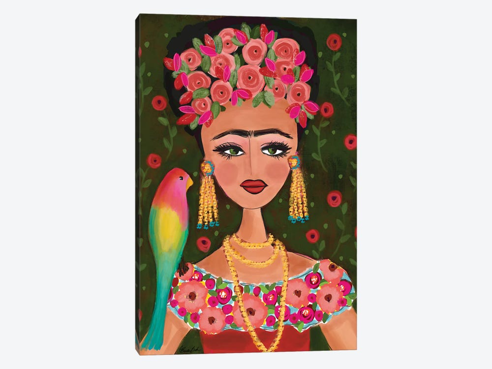 Frida With Her Bird by Brenda Bush 1-piece Canvas Art