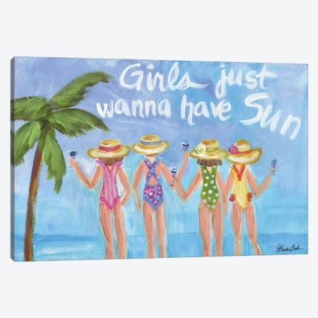 Girls In The Sun Canvas Print #BBN288} by Brenda Bush Art Print