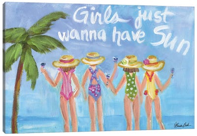 Girls In The Sun Canvas Art Print - Brenda Bush