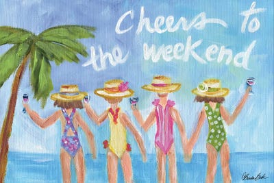 Cheers To The Weekend by Brenda Bush framed canvas print