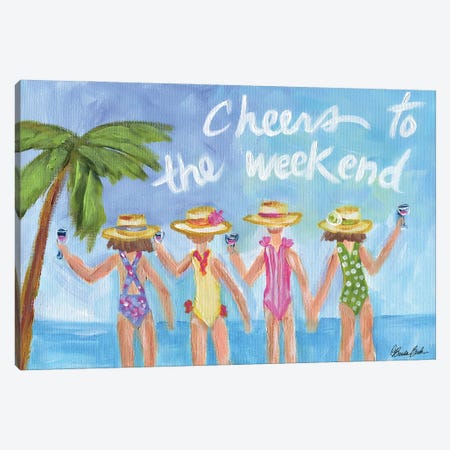 Cheers To The Weekend Canvas Print #BBN289} by Brenda Bush Canvas Art Print