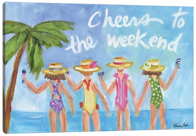 Cheers To The Weekend Canvas Art Print - Brenda Bush