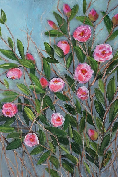 The Camelia Bush Of Memories by Brenda Bush framed canvas print