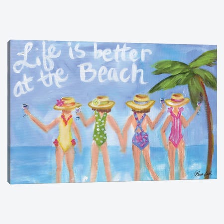 Better At The Beach Canvas Print #BBN290} by Brenda Bush Canvas Art