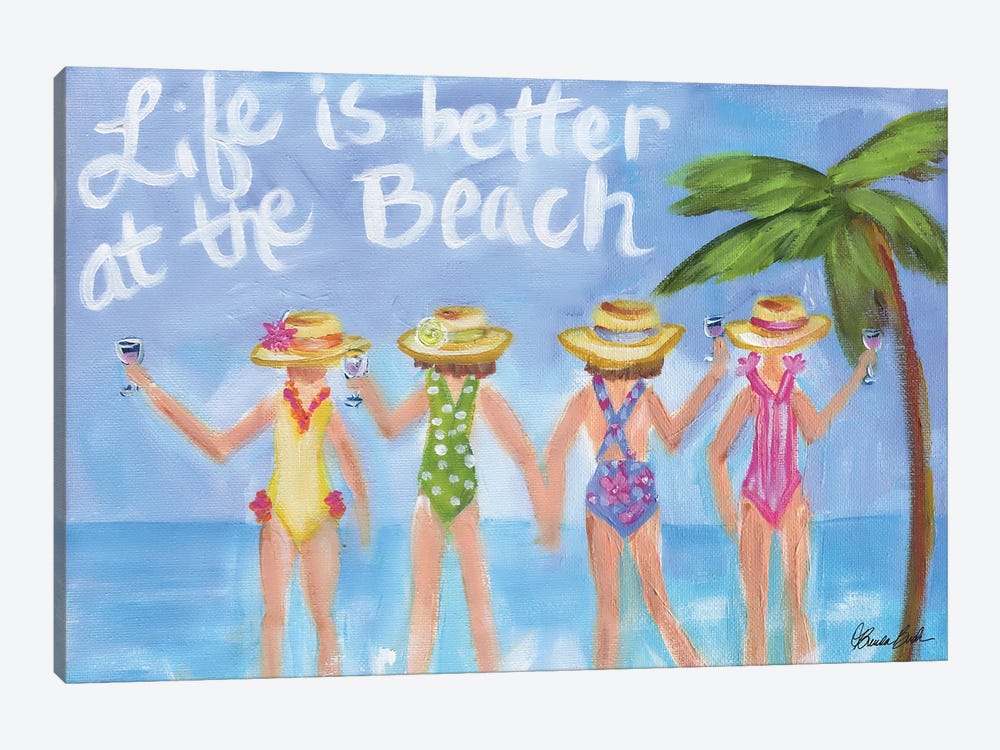 Better At The Beach by Brenda Bush 1-piece Canvas Artwork