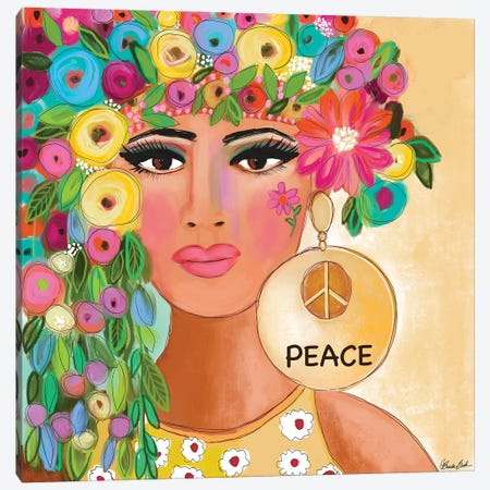 Peace Earring Canvas Print #BBN310} by Brenda Bush Art Print