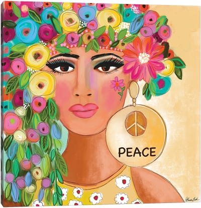 Peace Earring Canvas Art Print - Peace Sign Art