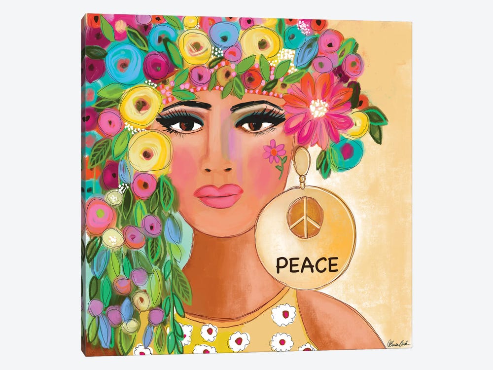 Peace Earring by Brenda Bush 1-piece Canvas Art Print