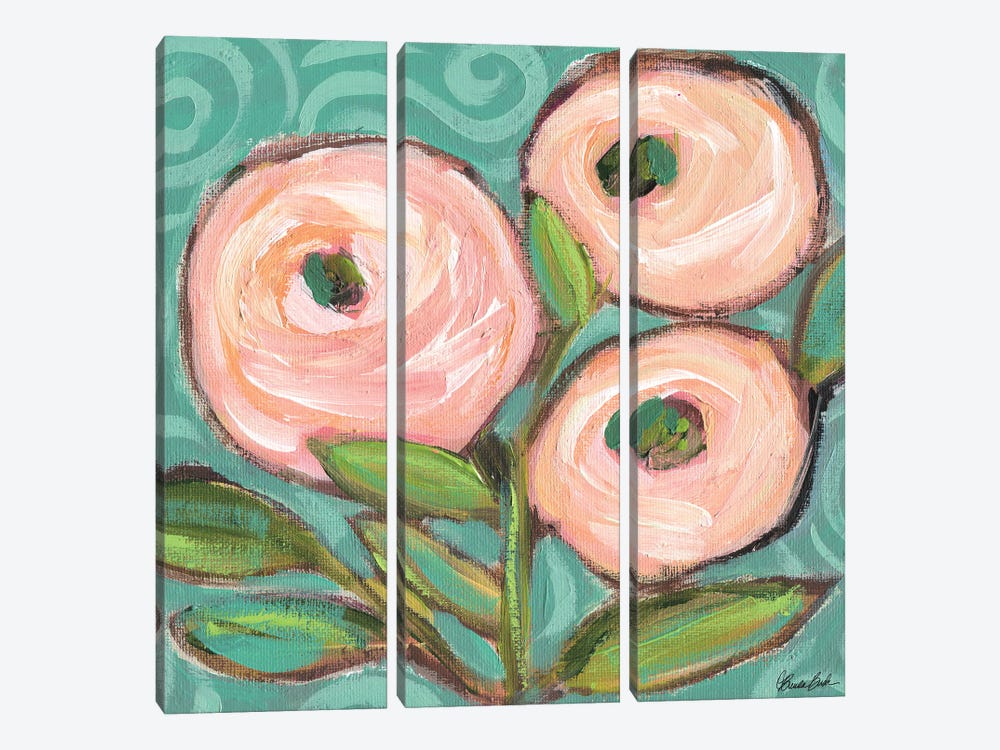 Sunset Beauty Roses by Brenda Bush 3-piece Canvas Wall Art