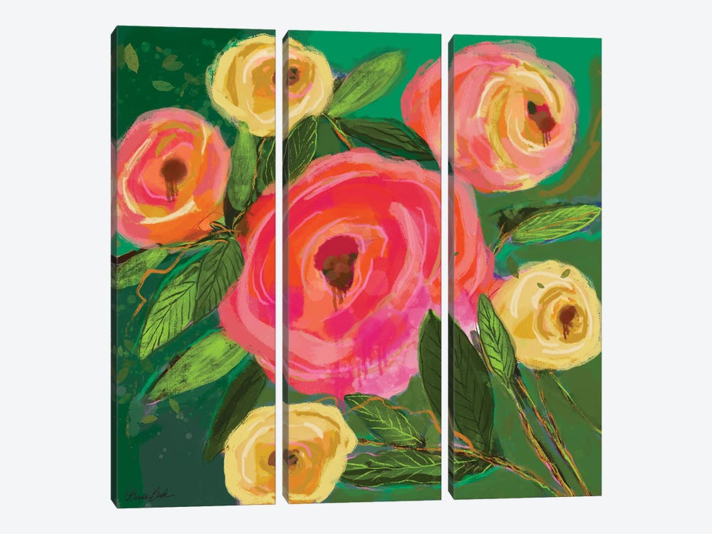 Old Garden Roses by Brenda Bush 3-piece Canvas Print