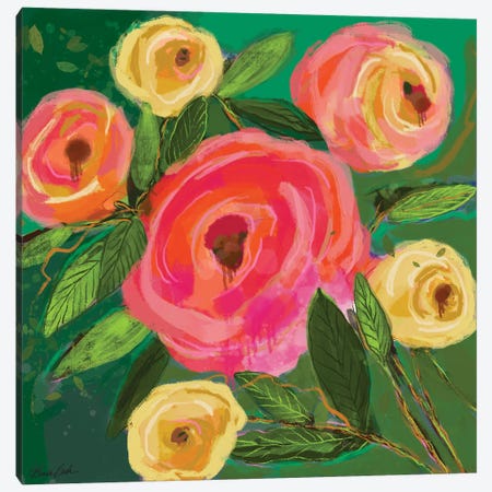 Old Garden Roses Canvas Print #BBN325} by Brenda Bush Art Print
