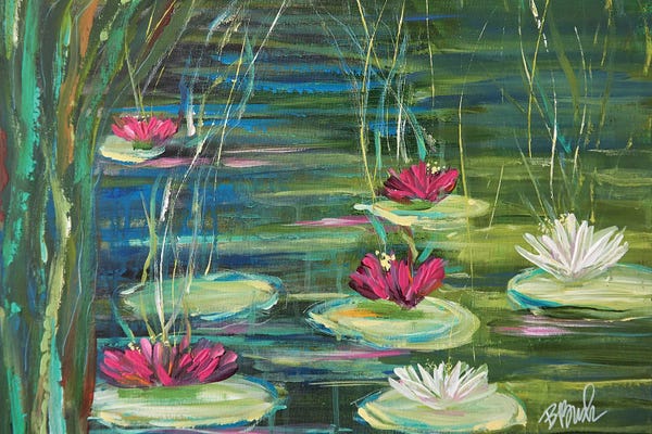 Artists Like Monet: Lily Pads In Spring by Brenda Bush