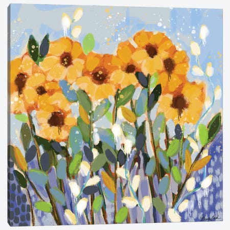 Coastal Sunflowers Canvas Print #BBN331} by Brenda Bush Art Print