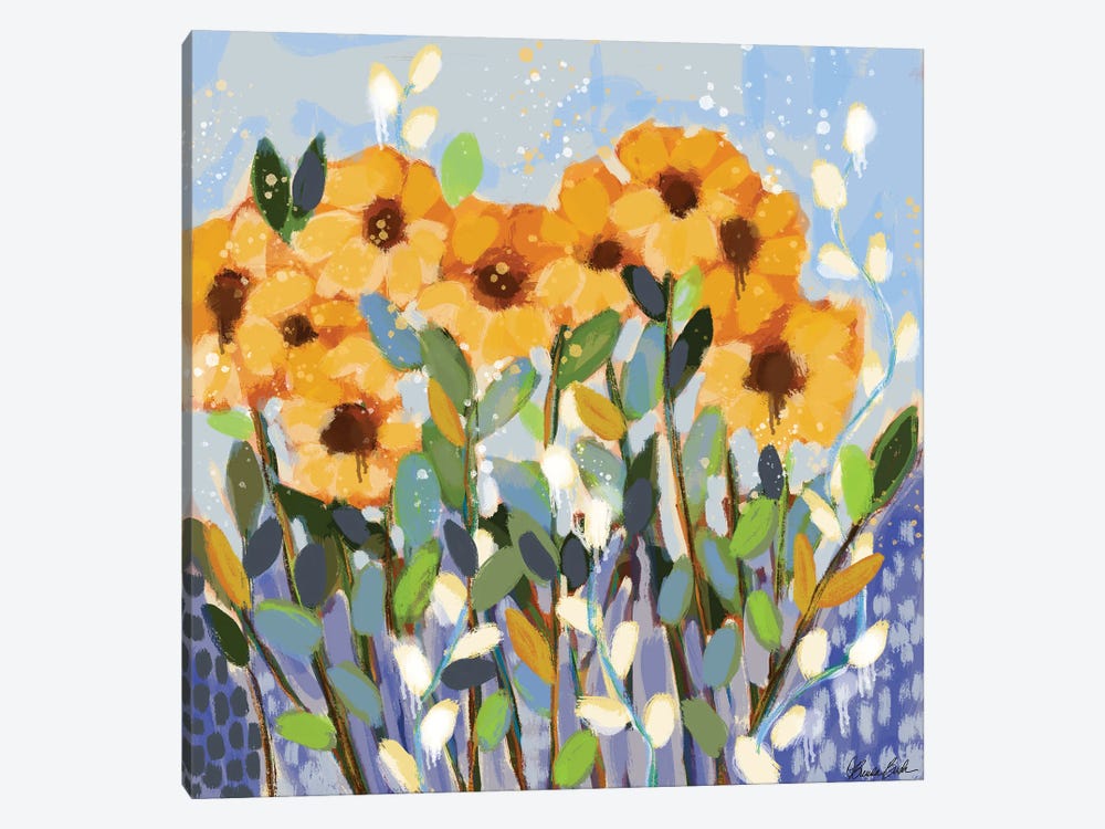 Coastal Sunflowers by Brenda Bush 1-piece Canvas Artwork