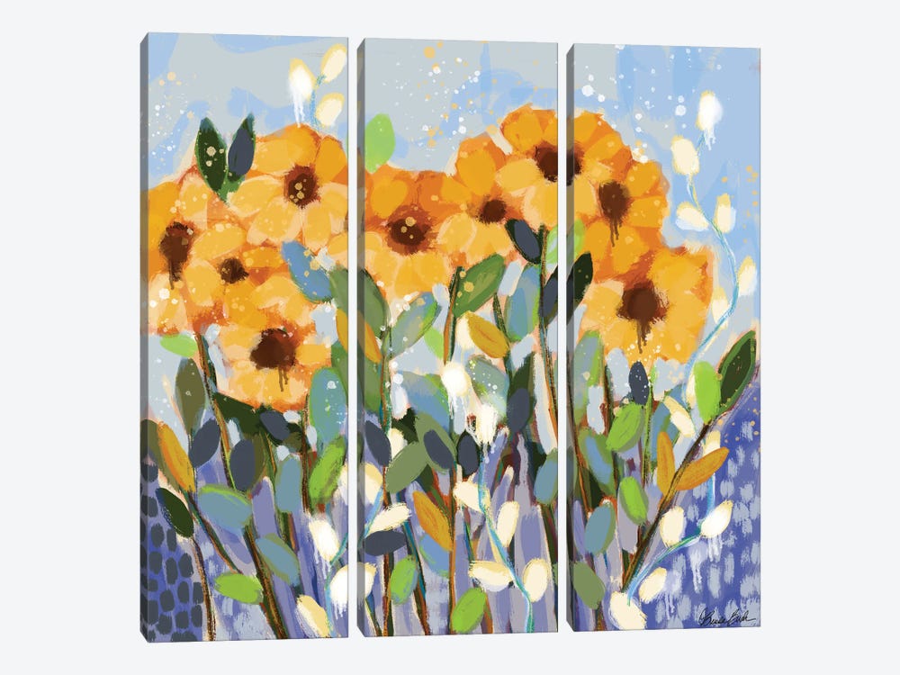 Coastal Sunflowers by Brenda Bush 3-piece Canvas Art