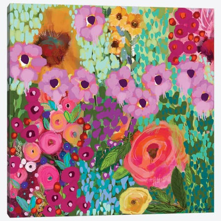 Mosaic Flowers Canvas Print #BBN336} by Brenda Bush Canvas Art
