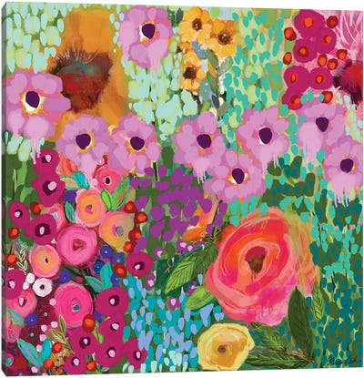 Mosaic Flowers Canvas Art Print - Brenda Bush