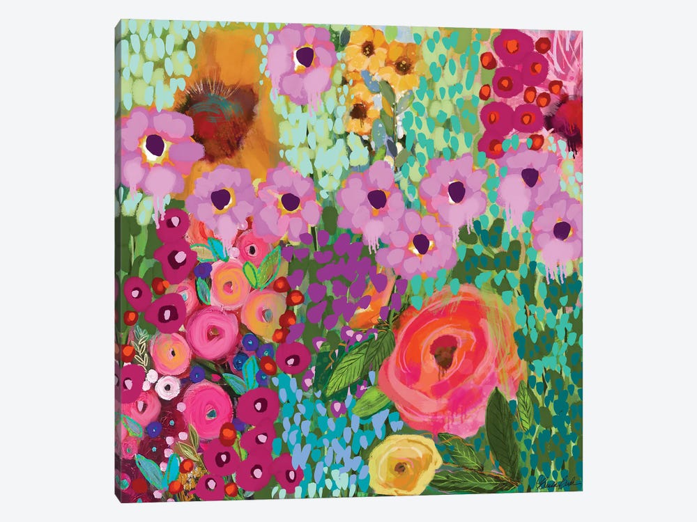 Mosaic Flowers by Brenda Bush 1-piece Canvas Art Print