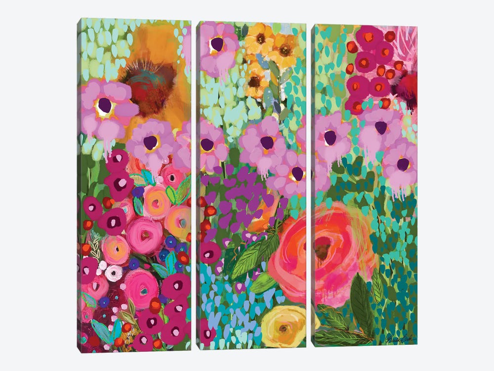 Mosaic Flowers by Brenda Bush 3-piece Art Print